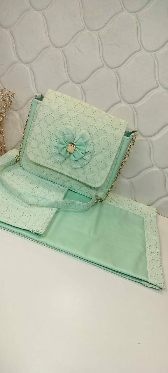 elegant quilted masallah and sling bag with golden chain elegant quilted masallah and sling bag with golden chain